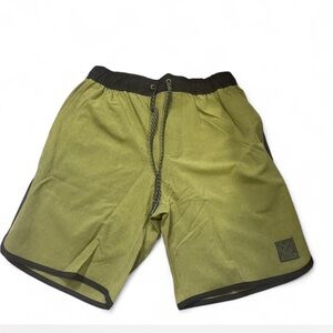DIXON Premium Athletic Shorts Olive Green Mens Size‎ S Drawstring Elastic Waist